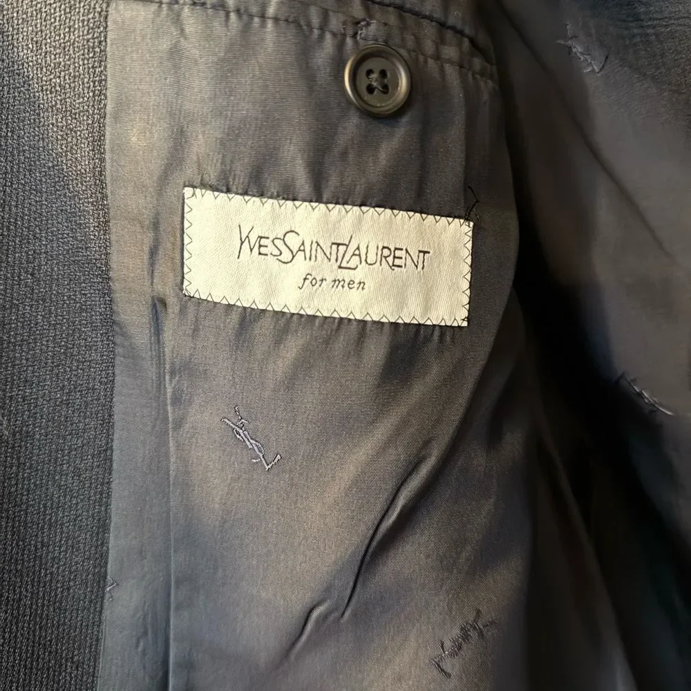 Yves Saint Laurent Vintage Men's Blue Blazer Size 40R